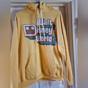 Walt Disney World retro yellow hoodie.  Disney Parks exclusive, size XL